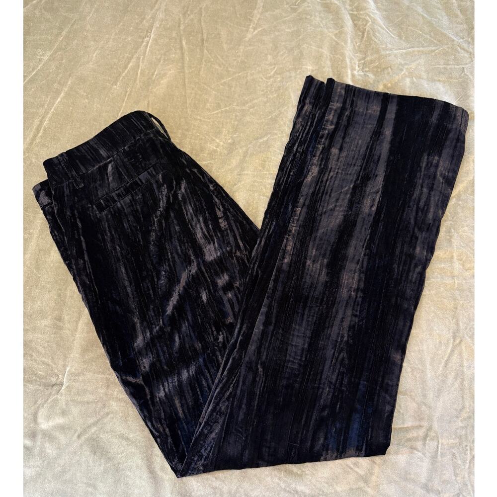 Steve Madden Black Mercer Crushed Velvet Wide Leg Pants Medium